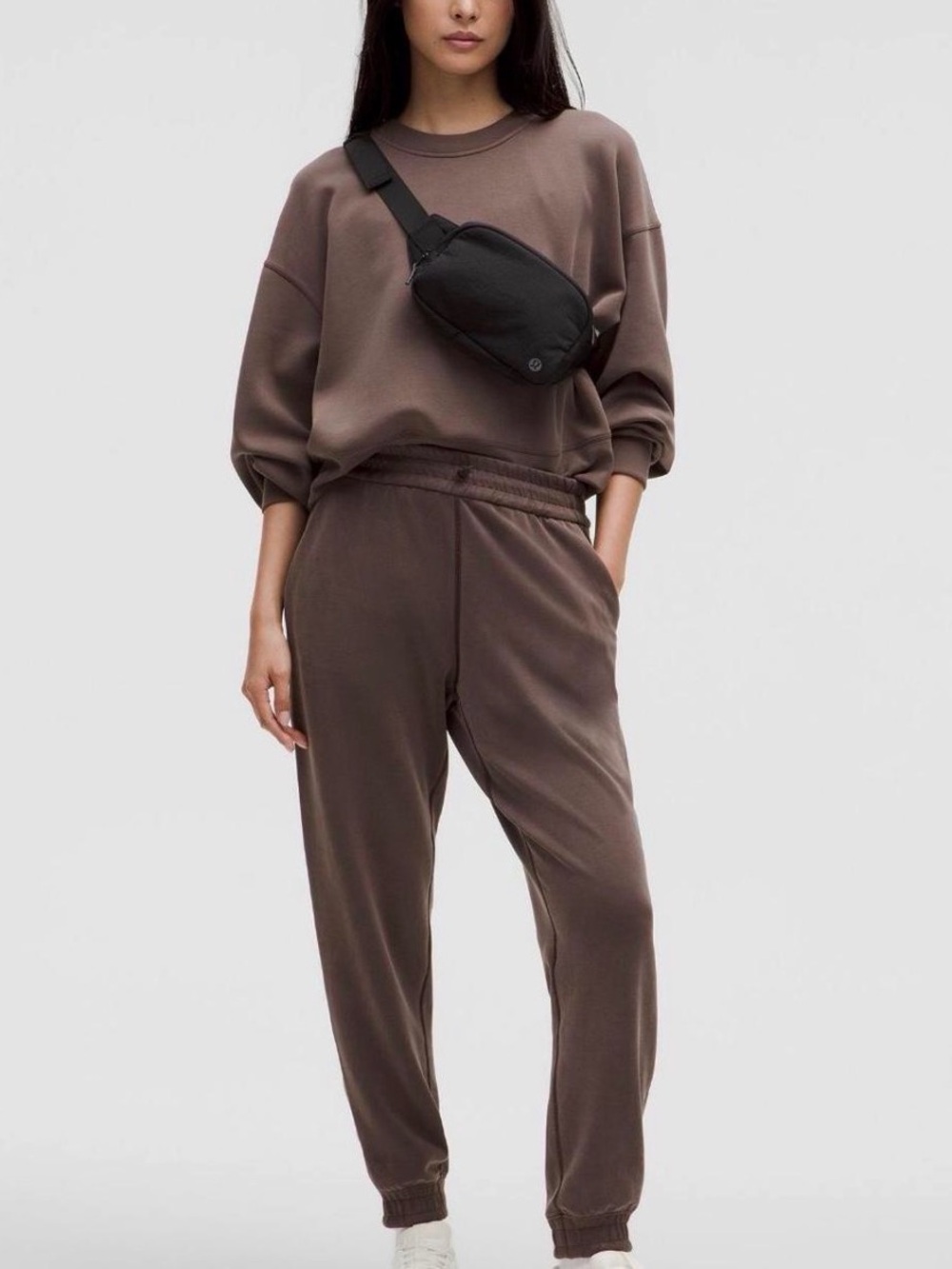 Women's Brown High-Waist Jogger Pants
